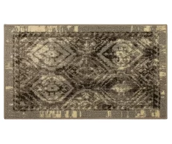 Tecate Gray Bordered Arabesque Accent Rug, (20" X 34")