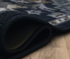 Tethys Navy & Charcoal Ornamental Accent Rug, (20" X 34") -Home Decor Store 810601110 A8 5