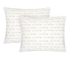 "U.S. Polo" Gold & White Script Pillows, 2-Pack