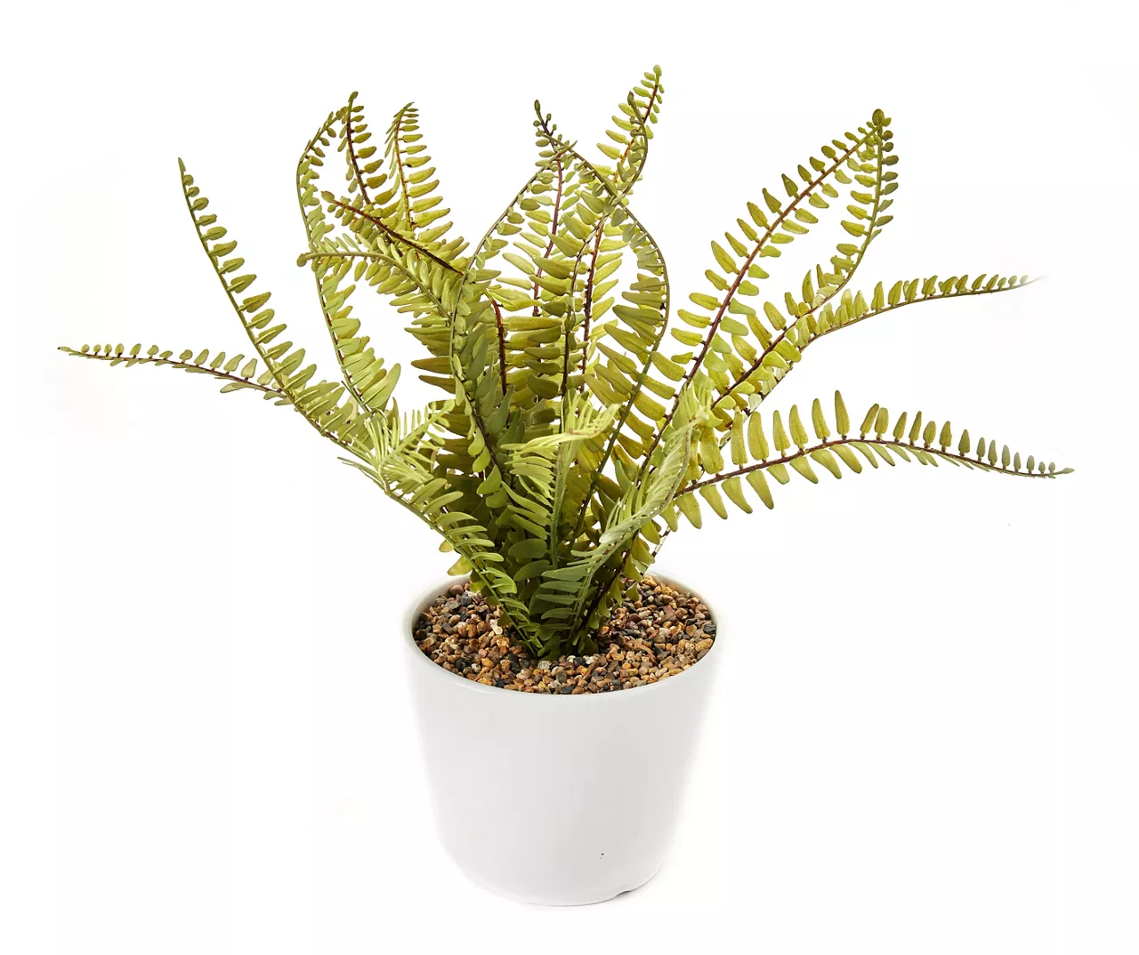 Artificial Fern In White Round Ceramic Pot 1 Artificial Fern In White Round Ceramic Pot