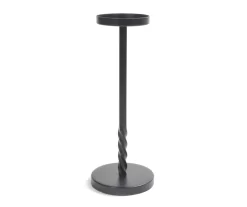 Black Twisted Metal Pillar Candle Holder, (12")
