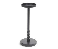 10" Black Twisted Metal Pillar Candle Holder