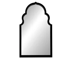 Black Moroccan Framed Wall Mirror, (23.3")