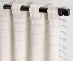 Amari Beige & Oatmeal Stripe Light-Filtering Rod Pocket Curtain Panel, (63") -Home Decor Store 810605557 810605590 810605591 A8 4