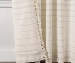 Amari Beige & Oatmeal Stripe Light-Filtering Rod Pocket Curtain Panel, (63") -Home Decor Store 810605557 810605590 810605591 A8 5