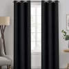 Kendall Black Blackout Grommet Curtain Panel, (63")