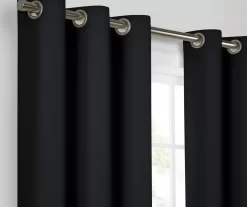 Kendall Black Blackout Grommet Curtain Panel, (63") -Home Decor Store 810605592 810605593 810605594 A8 4