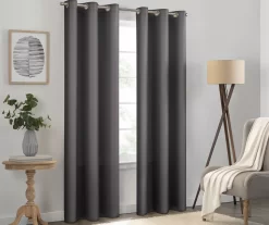 Kendall Charcoal Blackout Grommet Curtain Panel, (63")