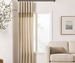 Lucinda Beige Light-Filtering Ring-Top Valance, (84") -Home Decor Store 810605632 810605633 810605634 810605635 A8 3