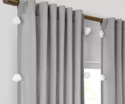 Ardmore Gray Tassel-Accent Light-Filtering Rod Pocket Curtain Panel, (108") -Home Decor Store 810605644 810605645 810605646 810605647 A8 3 1