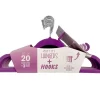 Lilac Ombre Velvet Slim Hangers With Hooks, 20-Pack