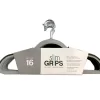 Gray Slim Grips Hangers, 16-Pack