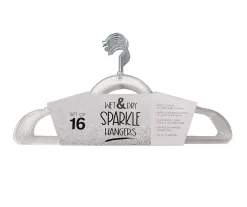 Clear Glitter Hangers, 16-Pack