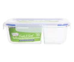 Fresh & Seal 2-Compartment Glass Food Storage Container, 49 Oz.