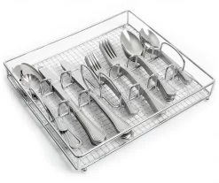 South Bay Wire Caddy & 65-Piece Cutlery Set