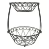 Black 2-Tier Lattice Wire Fruit Bowl