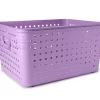 Bright Lilac Dot-Cutout Storage Basket, (22")