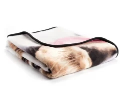 Brown & Pink Kitten Raschel Throw, (50" X 60") -Home Decor Store 810608597 A8 2