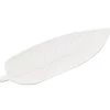 17.7" White Leaf Shape Decorative Tray