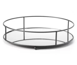 Black Mirrored Round Tray