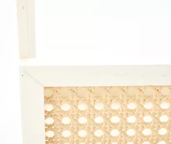 White & Tan Faux Rattan Wall Shelf -Home Decor Store 810609567 A8 2