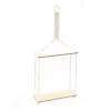 Ivory Macrame & Wood 2-Tier Hanging Shelf