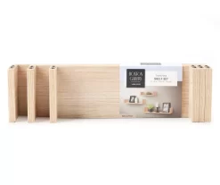 Natural Brown U-Shape 3-Piece Wall Shelf Set