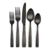 Matte Black Hammered 20-Piece Flatware Set