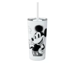 Disney Latah White & Black Mickey Mouse Travel Tumbler, 19.5 Oz.
