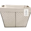 Bronze Chicken Wire Storage Basket With Ivory Liner, (13")