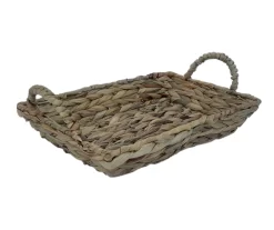 Brown Water Hyacinth Woven Decorative Tray, (12") -Home Decor Store 810612689 A3 3