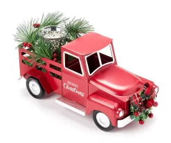 Santa's Workshop "Merry Christmas" Red Truck & Greenery Votive Candle Holder -Home Decor Store 810613332 A0 2