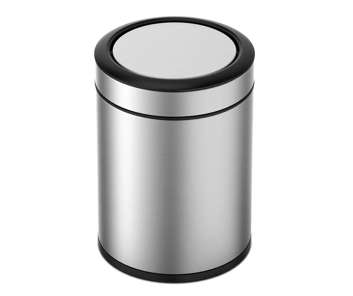 Stainless Steel 2-Gallon Swing Top Wastebasket 2 Stainless Steel 2-Gallon Swing Top Wastebasket - Image 2