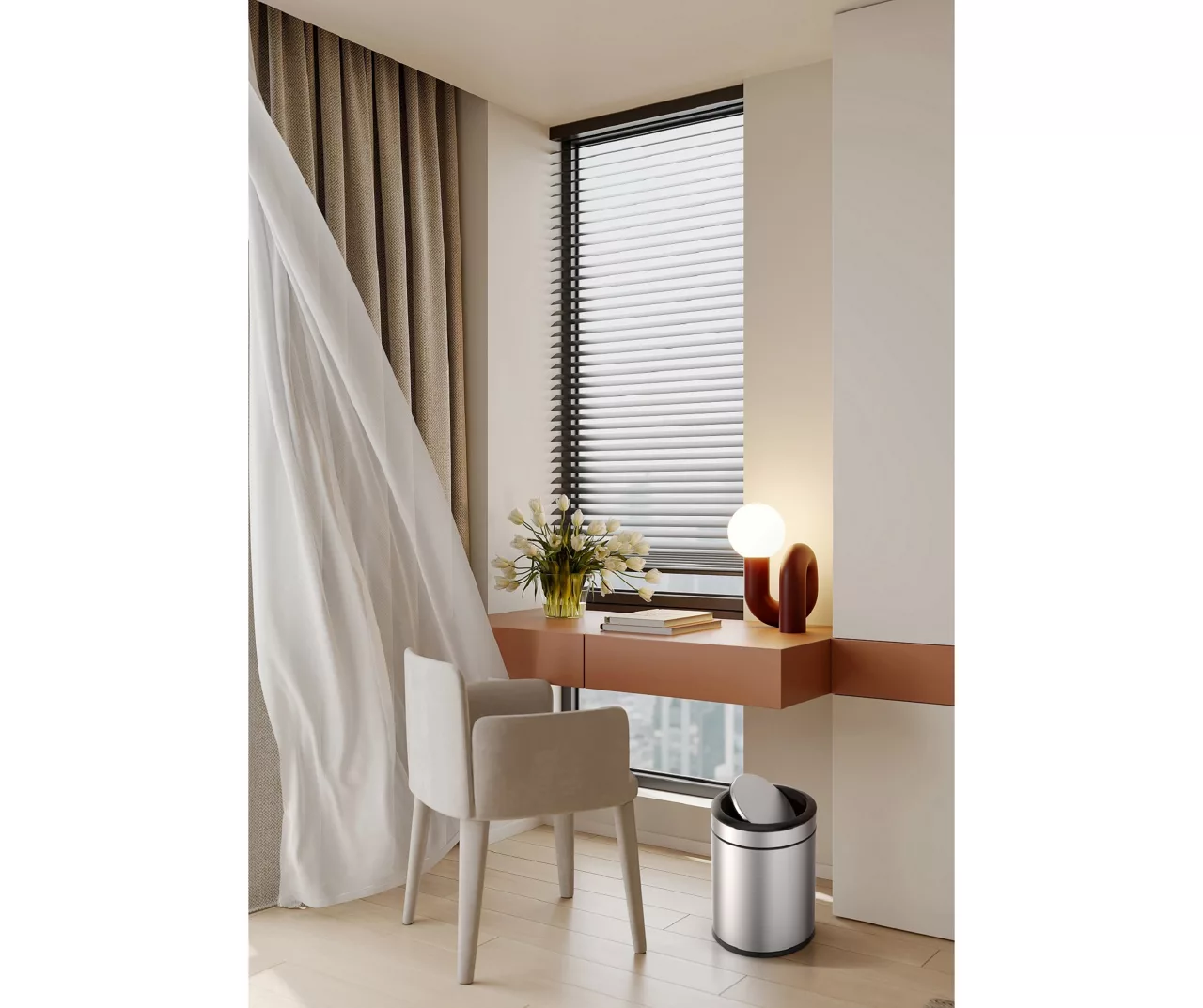 Stainless Steel 2-Gallon Swing Top Wastebasket 4 Stainless Steel 2-Gallon Swing Top Wastebasket - Image 4