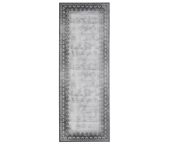 My Magic Carpet Dardon Gray Scallop-Border Washable Runner Rug, (2.5' X 7')