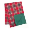 Santa's Workshop Green Plaid Reversible Table Runner