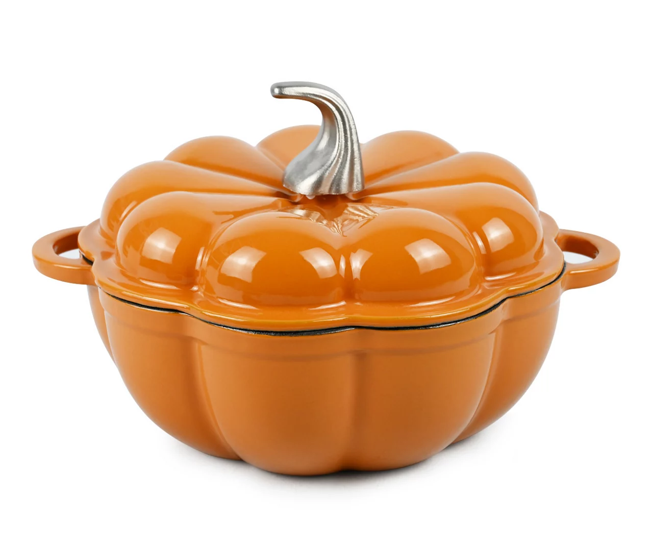 Pumpkin Enameled Cast Iron Dutch Oven, 1.8 Qt. 1 Pumpkin Enameled Cast Iron Dutch Oven, 1.8 Qt.