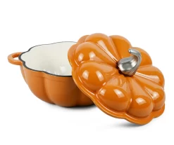 Pumpkin Enameled Cast Iron Dutch Oven, 1.8 Qt. 13 Pumpkin Enameled Cast Iron Dutch Oven, 1.8 Qt. -Home Decor Store 810616125 A0 3