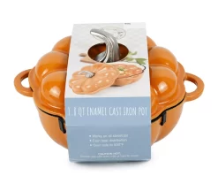 Pumpkin Enameled Cast Iron Dutch Oven, 1.8 Qt. 15 Pumpkin Enameled Cast Iron Dutch Oven, 1.8 Qt. -Home Decor Store 810616125 A0 5