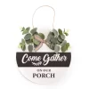 "On Our Porch" Greenery Hanging Wall Decor