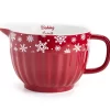 Red & White Holiday Ceramic Batter Bowl