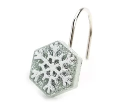 Frosted Forest Green Trees 13-Piece Shower Curtain Set -Home Decor Store 810620023 A8 2