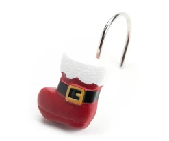 Santa's Workshop Navy & Red Plaid 13-Piece Shower Curtain Set -Home Decor Store 810620031 A8 2