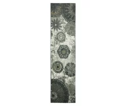 Caravan Gray Medallion Runner Rug, (2' X 8')
