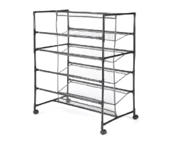 Black Dual-Sided 4-Tier Shoe Rack