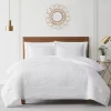 Emilia White Embroidered Botanical King 3-Piece Comforter Set