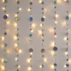 Glow-Up Iridescent Moon & Star Curtain Light Set, (3.5' X 5')