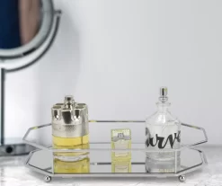 Chrome Geometric Mirrored Vanity Tray -Home Decor Store 810625046 B0 3