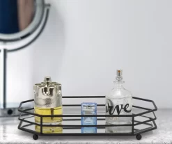 Matte Black 2-Bar Geometric Mirrored Vanity Tray 6 Matte Black 2-Bar Geometric Mirrored Vanity Tray -Home Decor Store 810625047 B0 3