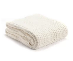 White Waffle-Knit Throw, (50" X 60") -Home Decor Store 810651182 A0 1 1